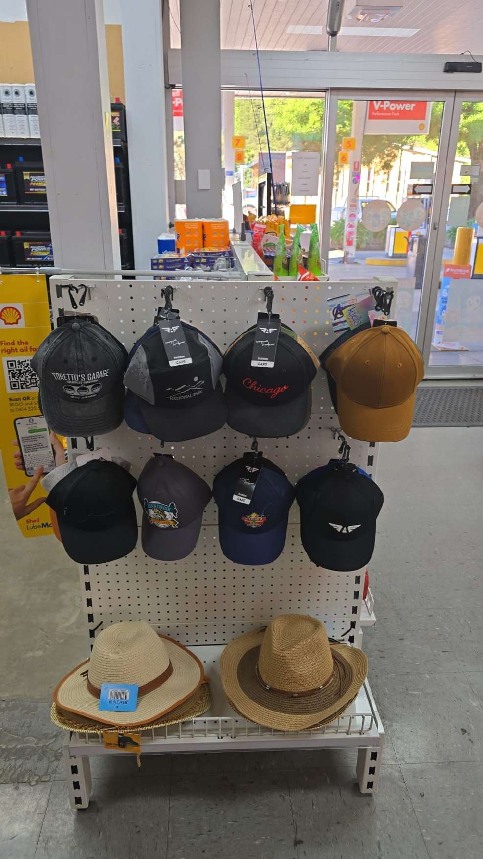 Hats and headwear on display