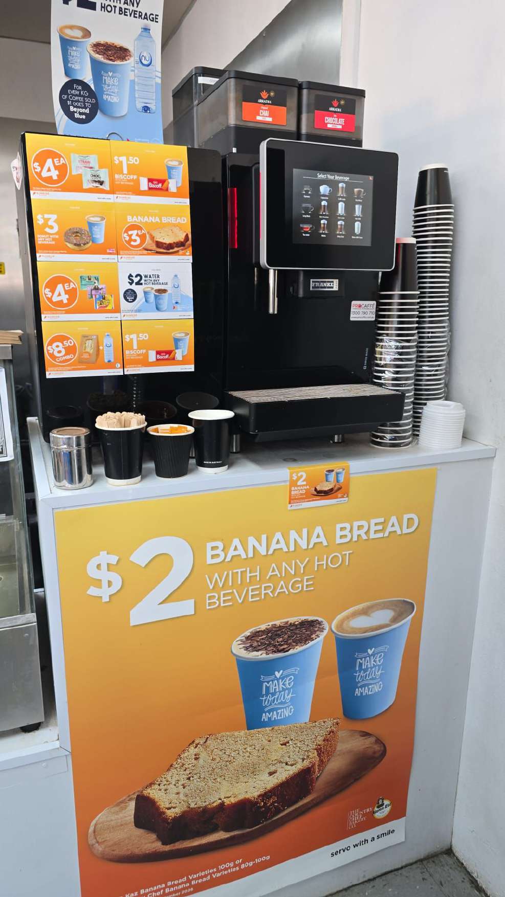 Coffee machine in store
